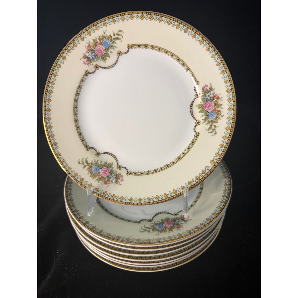 Noritake Wellsdale Set of 8 Bread Plates 6.5 Inch Vintage Japan Ivory Floral